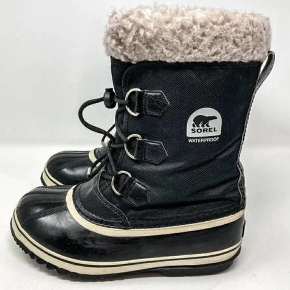Sorel Black Yoot Pac Waterproof Nylon and Rubber Winter Boots - Size 5 - Picture 3 of 10
